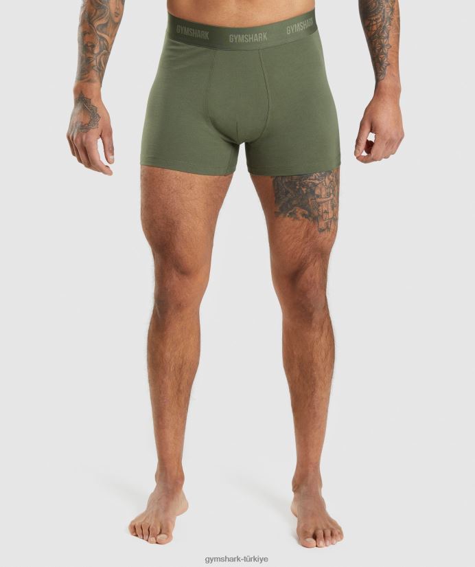 boksörler 2pk erkeklerGymshark çekirdek zeytin/lacivert 02H0481047