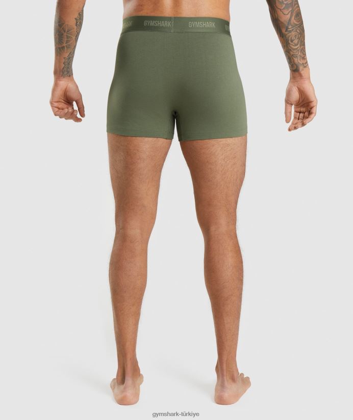 boksörler 2pk erkeklerGymshark çekirdek zeytin/lacivert 02H0481047