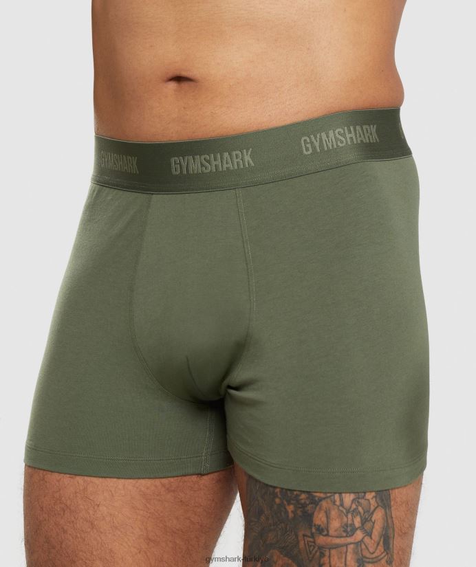 boksörler 2pk erkeklerGymshark çekirdek zeytin/lacivert 02H0481047