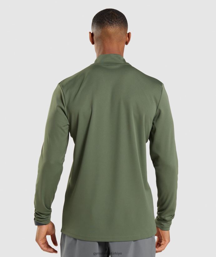 1/4 fermuarlı kazak erkeklerGymshark çekirdek zeytin 02H048871