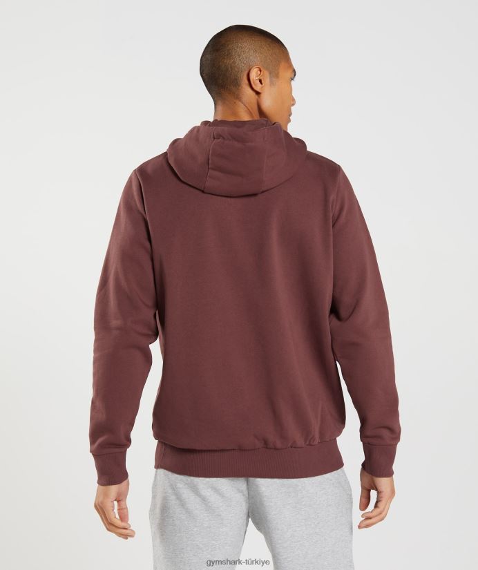 blok kapşonlu erkeklerGymshark kiraz kahverengi 02H048874