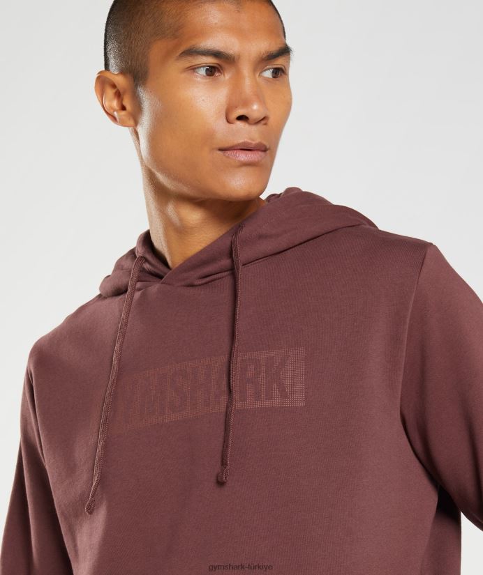 blok kapşonlu erkeklerGymshark kiraz kahverengi 02H048874