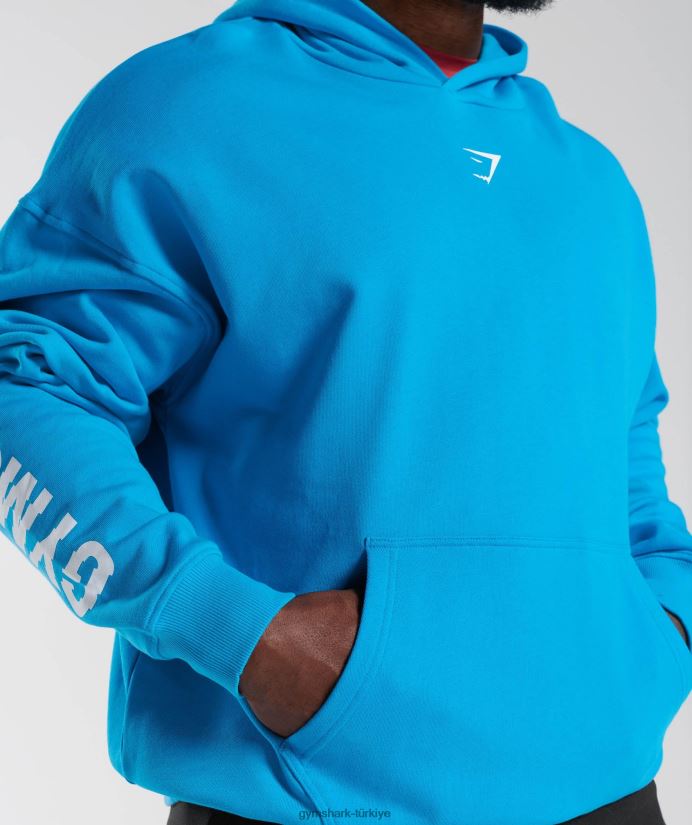 dilim kapşonlu erkeklerGymshark elektrik mavisi 02H048880