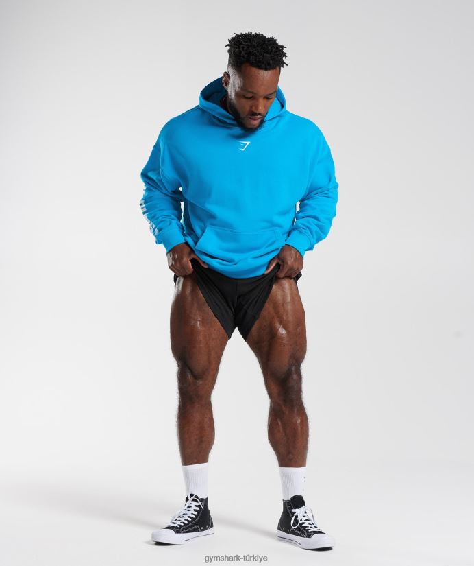dilim kapşonlu erkeklerGymshark elektrik mavisi 02H048880