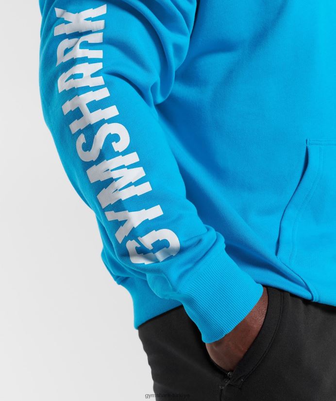 dilim kapşonlu erkeklerGymshark elektrik mavisi 02H048880