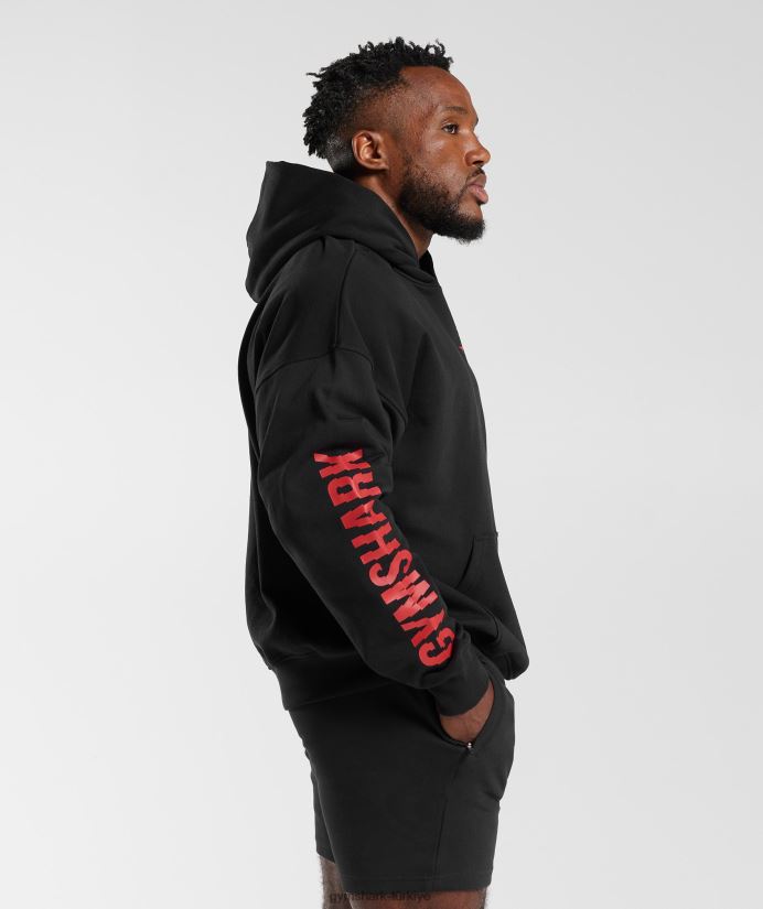 dilim kapşonlu erkeklerGymshark siyah 02H048878