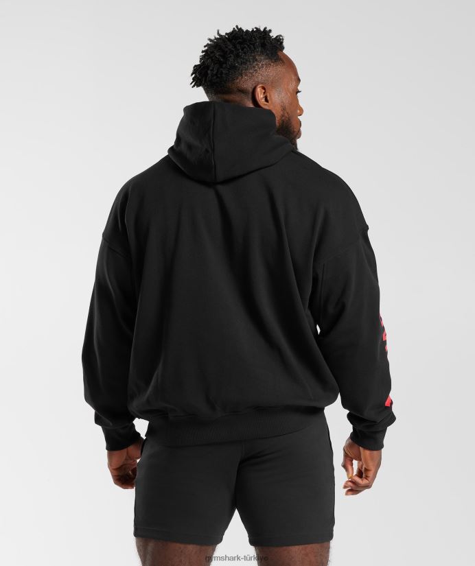 dilim kapşonlu erkeklerGymshark siyah 02H048878