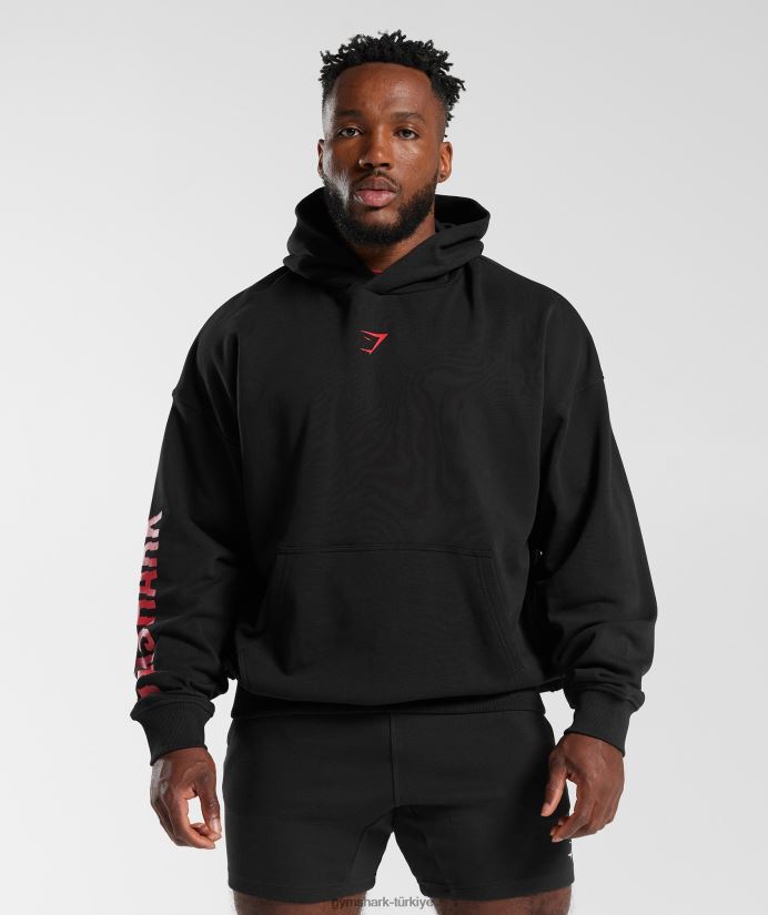 dilim kapşonlu erkeklerGymshark siyah 02H048878