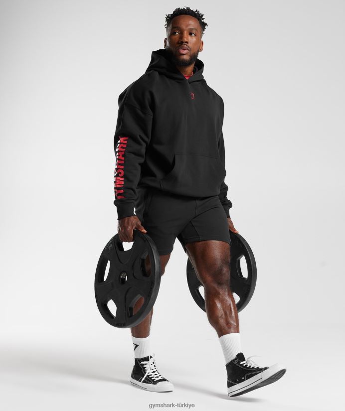dilim kapşonlu erkeklerGymshark siyah 02H048878