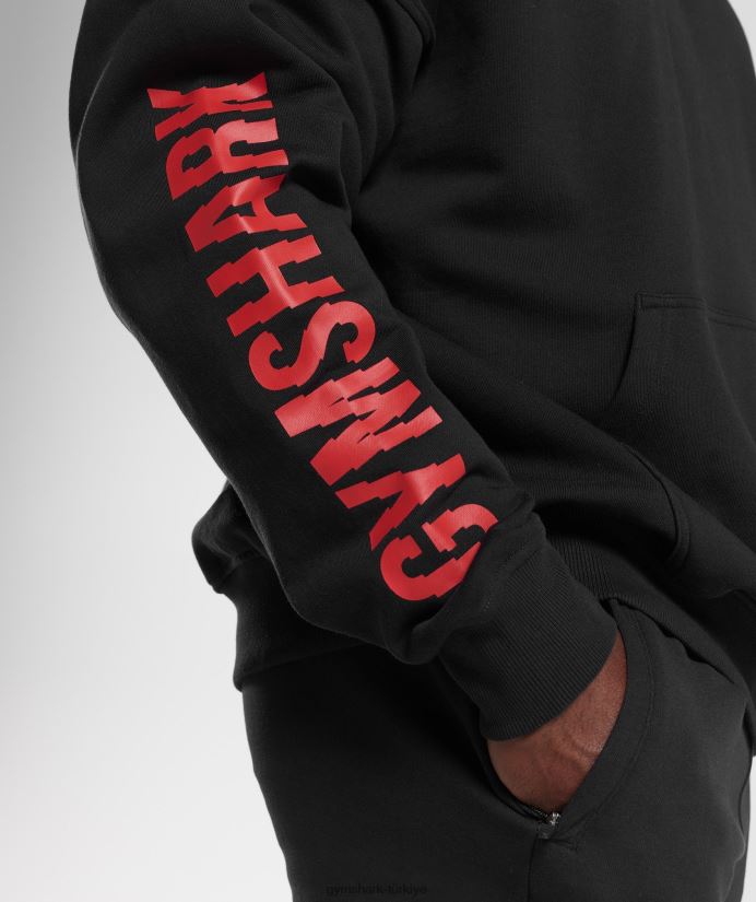 dilim kapşonlu erkeklerGymshark siyah 02H048878