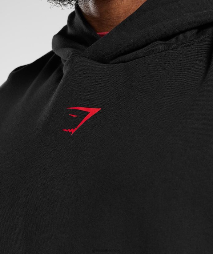 dilim kapşonlu erkeklerGymshark siyah 02H048878
