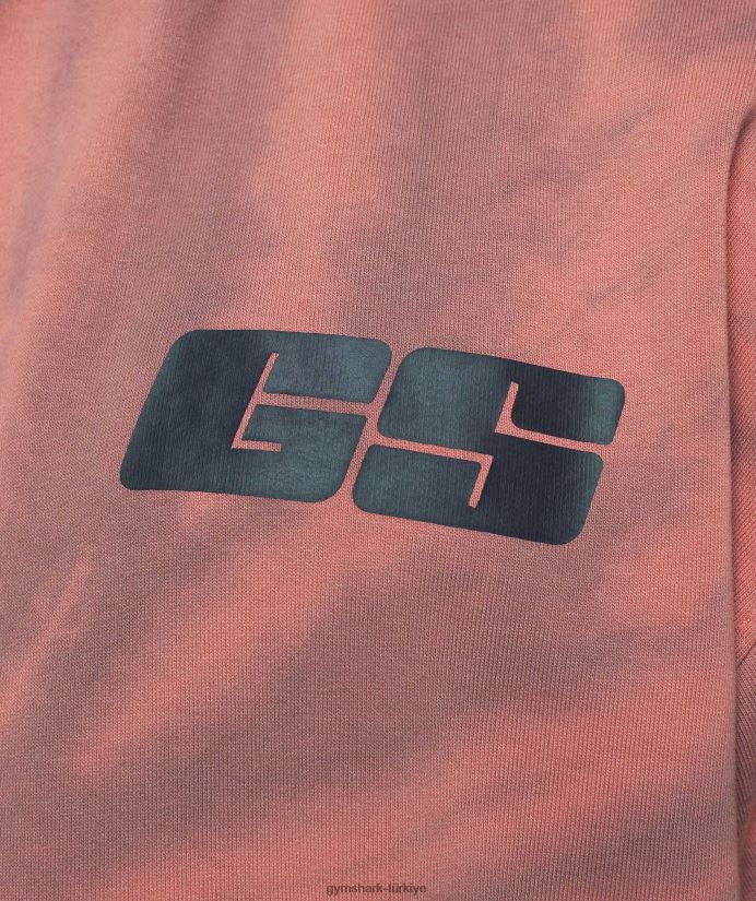 dinlenme günü kapşonlu erkeklerGymshark pişmiş toprak pembe/tozlu bordo/spiral optik yıkama 02H048798