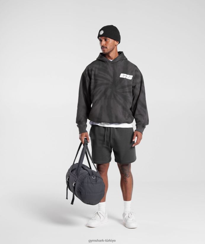dinlenme günü kapşonlu erkeklerGymshark siluet gri/siyah/spiral optik yıkama 02H048803