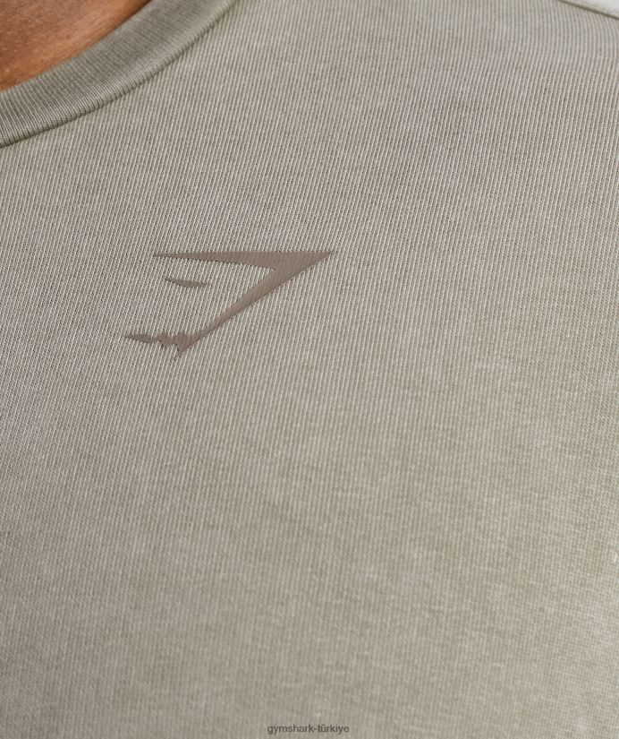elektrikle yıkanmış mürettebat erkeklerGymshark ekru kahverengi 02H048860
