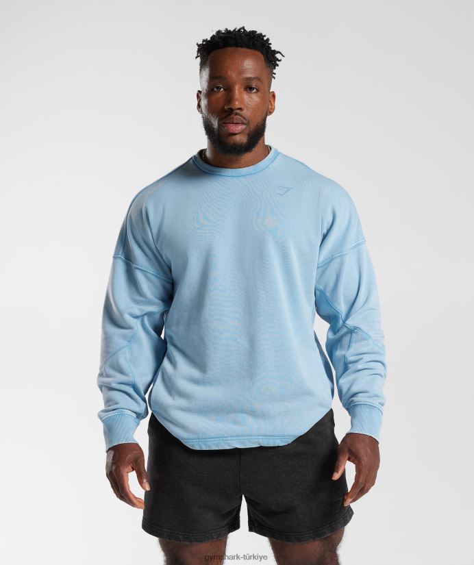 elektrikle yıkanmış mürettebat erkeklerGymshark ozon mavisi 02H048849