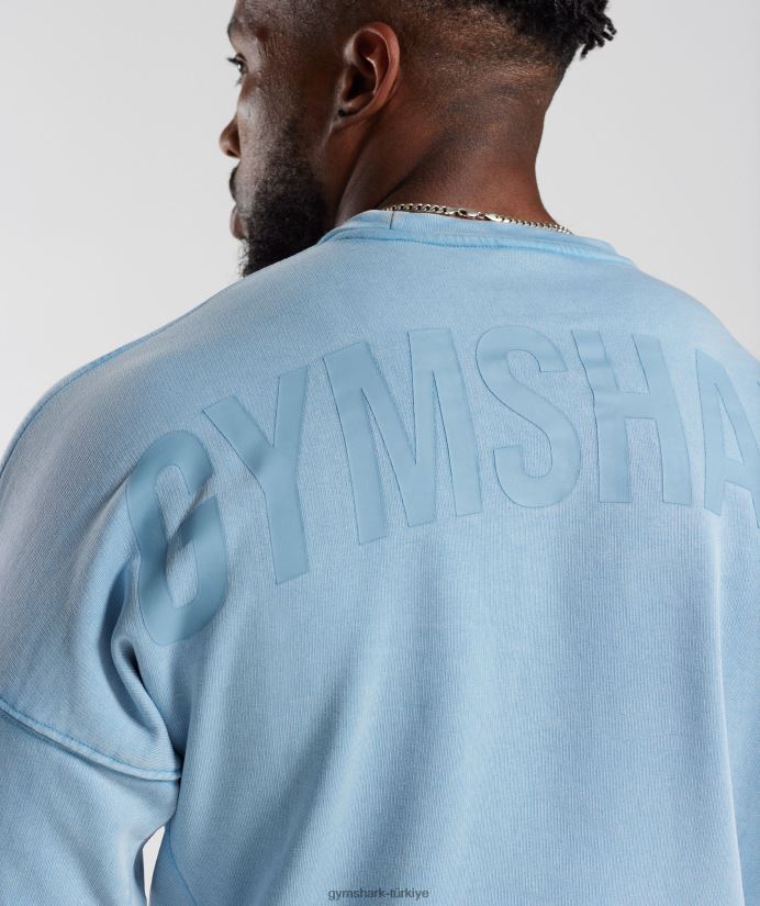 elektrikle yıkanmış mürettebat erkeklerGymshark ozon mavisi 02H048849