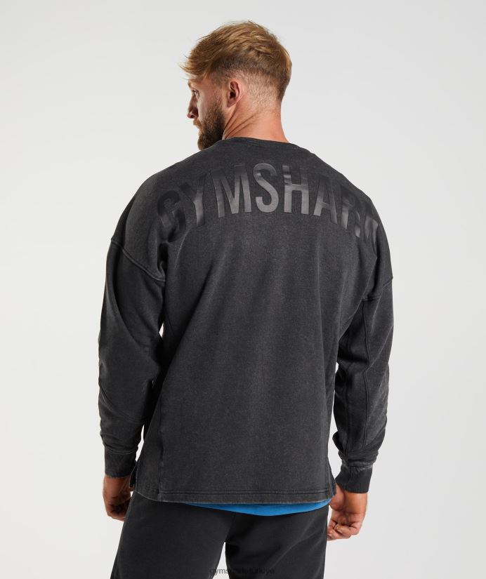 elektrikle yıkanmış mürettebat erkeklerGymshark siyah 02H048851