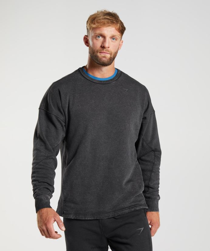 elektrikle yıkanmış mürettebat erkeklerGymshark siyah 02H048851