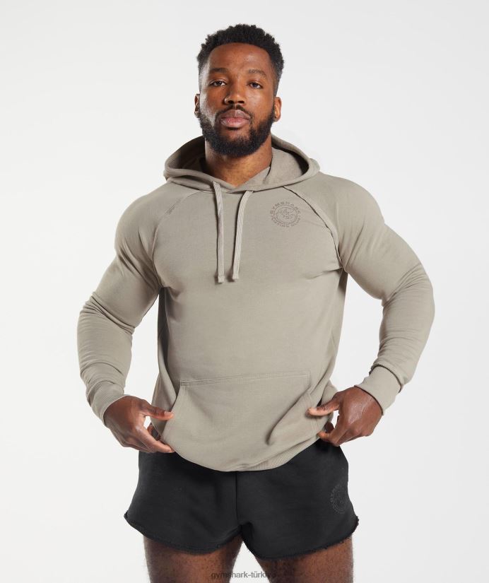 eski kapüşonlu üst erkeklerGymshark ekru kahverengi 02H048854