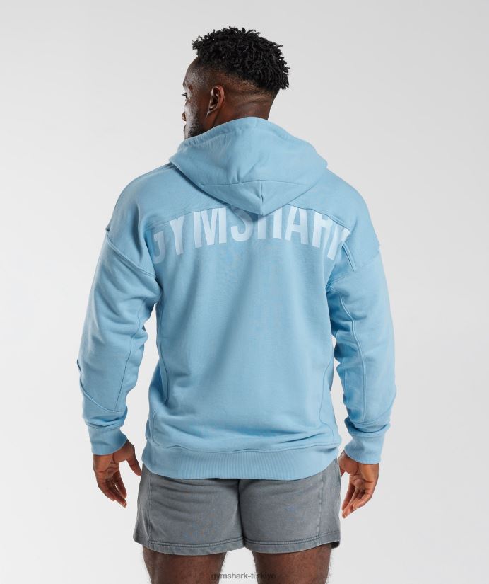 güç fermuarlı kapüşonlu üst erkeklerGymshark ozon mavisi 02H048856