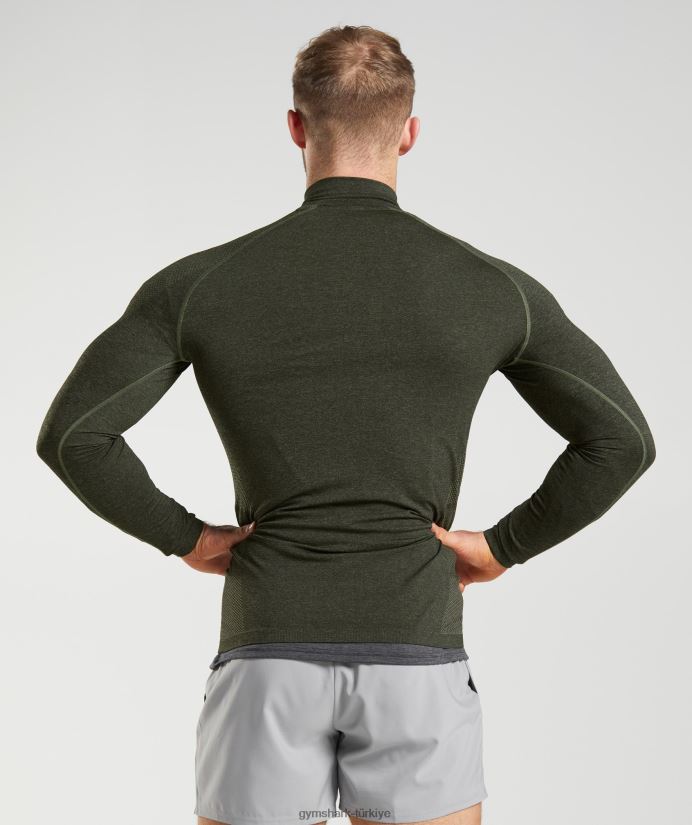 hayati 1/4 zip erkeklerGymshark çekirdek zeytin/siyah 02H048811
