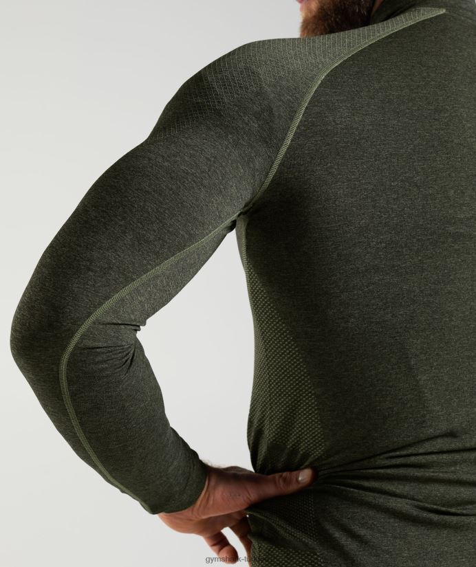 hayati 1/4 zip erkeklerGymshark çekirdek zeytin/siyah 02H048811