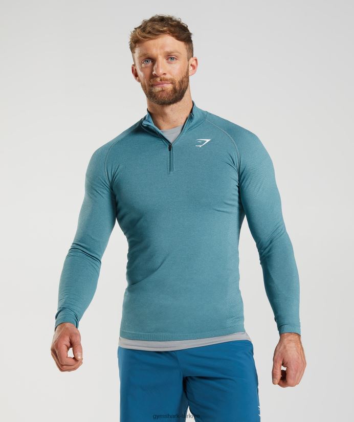 hayati 1/4 zip erkeklerGymshark gök gürültüsü mavisi/buzdağı mavisi 02H048857