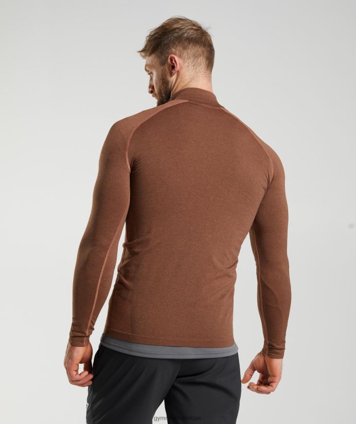 hayati 1/4 zip erkeklerGymshark hurma kırmızısı/trüf mantarı kahverengi 02H048826