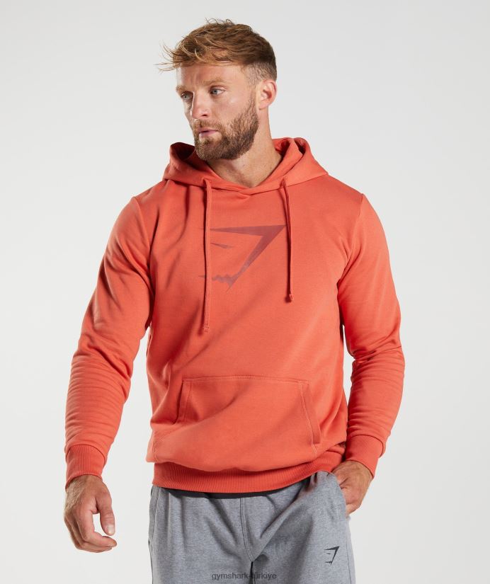 köpekbalığı dolgulu kapüşonlu üst erkeklerGymshark fırtına kırmızısı 02H048865