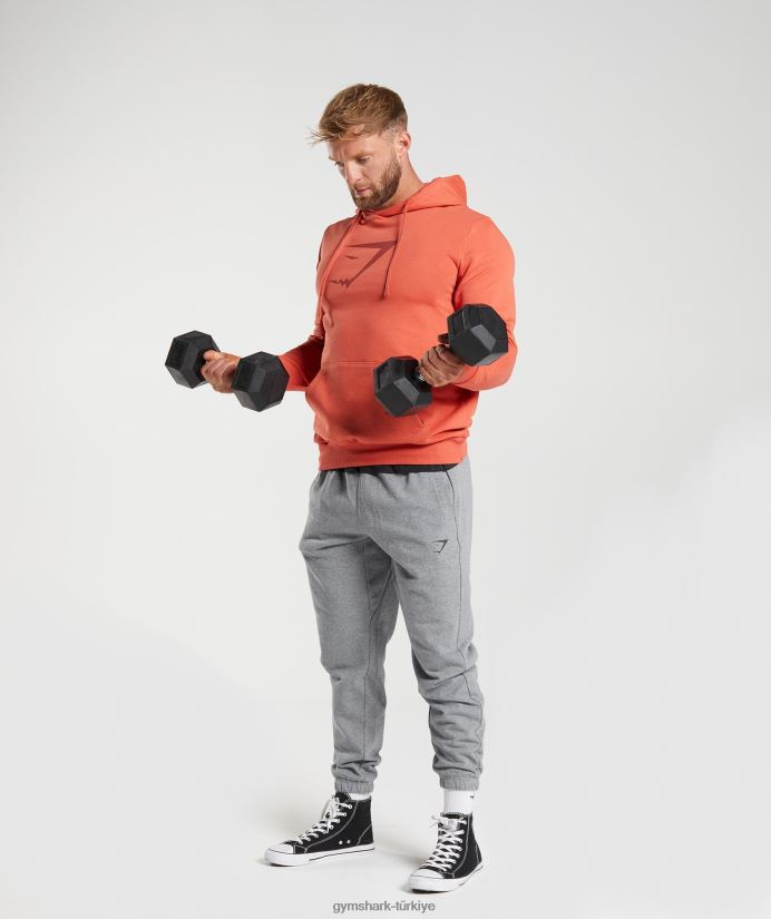 köpekbalığı dolgulu kapüşonlu üst erkeklerGymshark fırtına kırmızısı 02H048865
