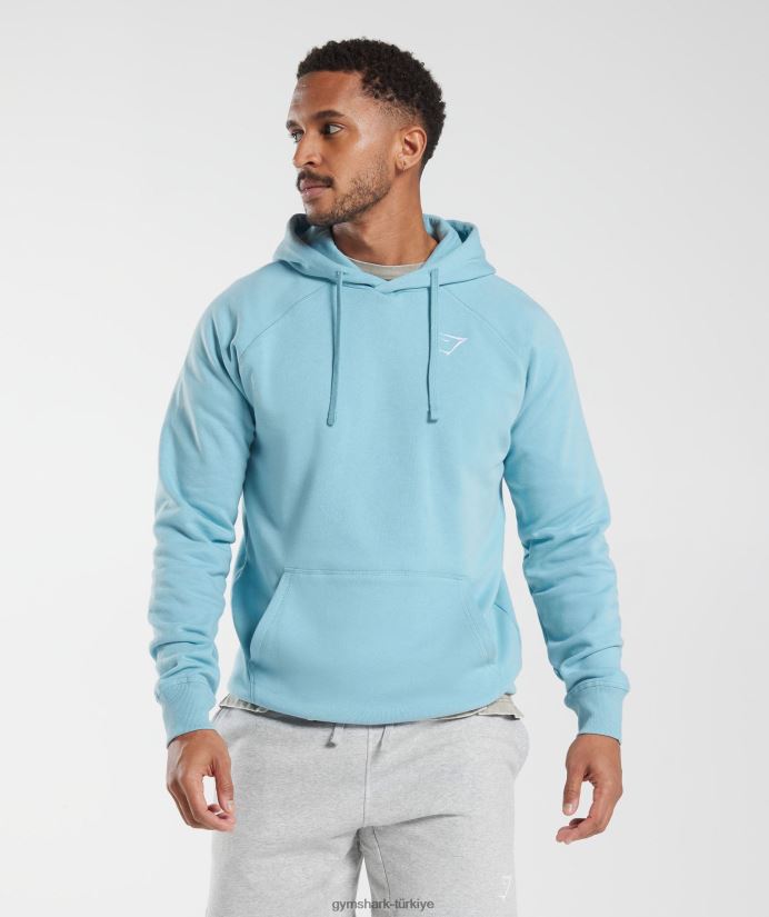kret kapşonlu erkeklerGymshark buzdağı mavisi 02H048879
