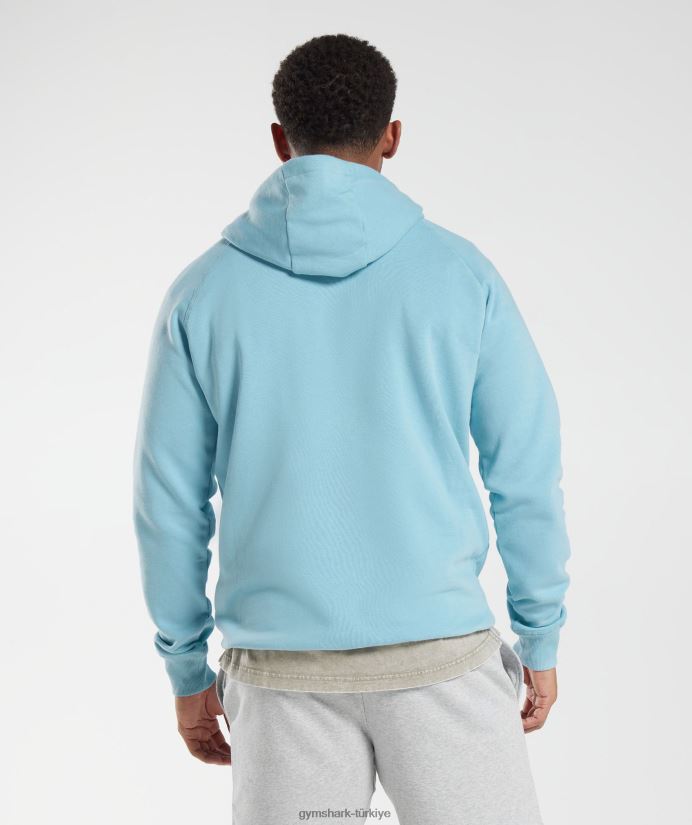 kret kapşonlu erkeklerGymshark buzdağı mavisi 02H048879