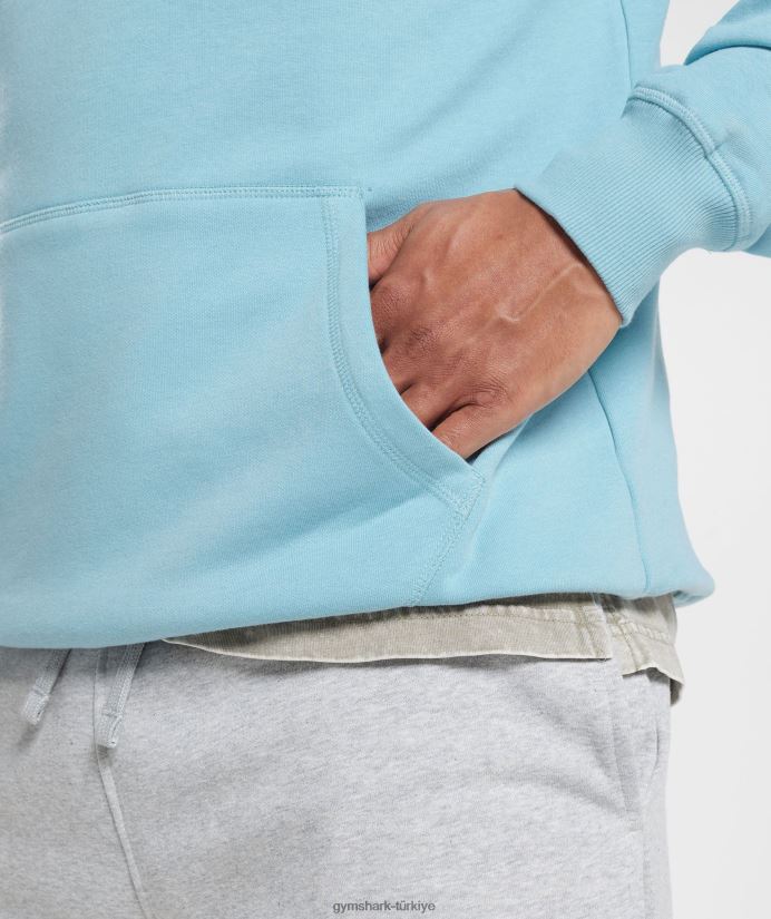 kret kapşonlu erkeklerGymshark buzdağı mavisi 02H048879