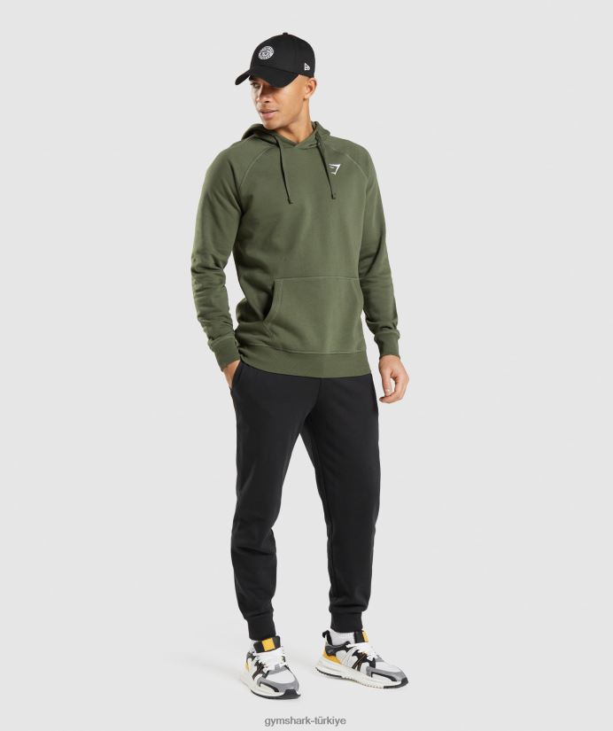 kret kapşonlu erkeklerGymshark çekirdek zeytin 02H048806