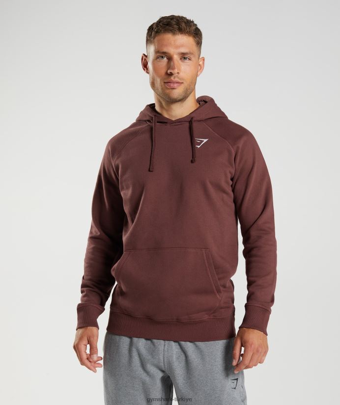 kret kapşonlu erkeklerGymshark kiraz kahverengi 02H048836