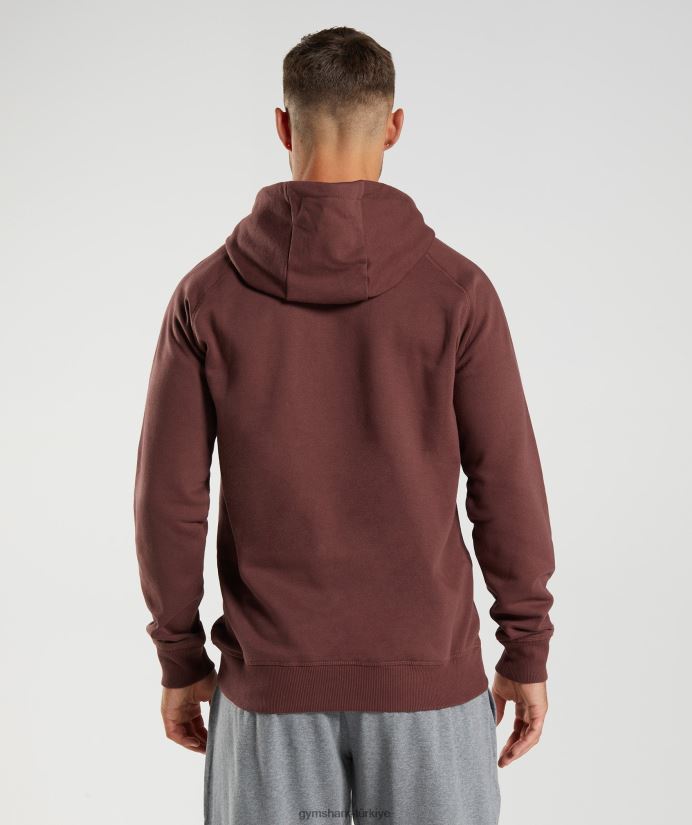 kret kapşonlu erkeklerGymshark kiraz kahverengi 02H048836