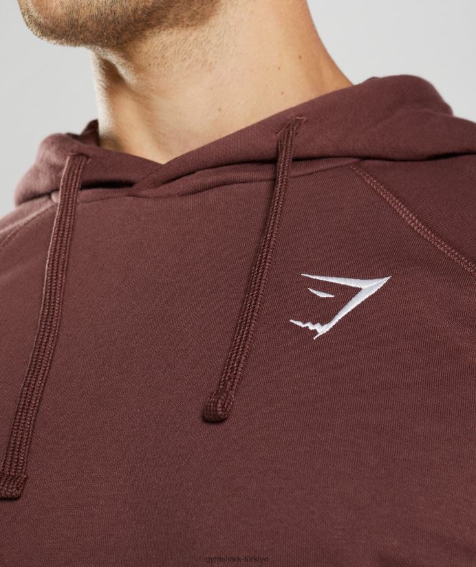 kret kapşonlu erkeklerGymshark kiraz kahverengi 02H048836