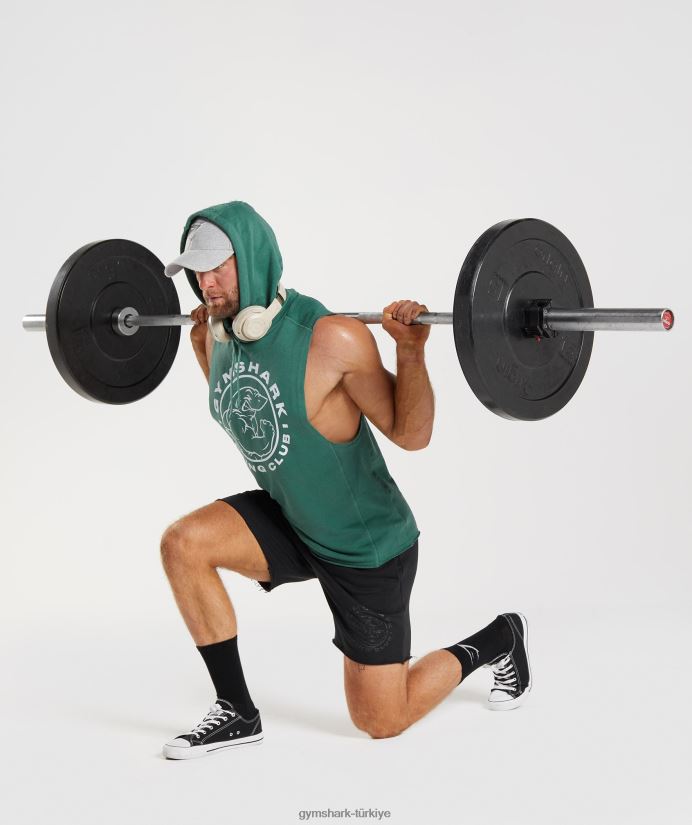 miras bırak kollu kapüşonlu üst erkeklerGymshark Hoya yeşili 02H048842