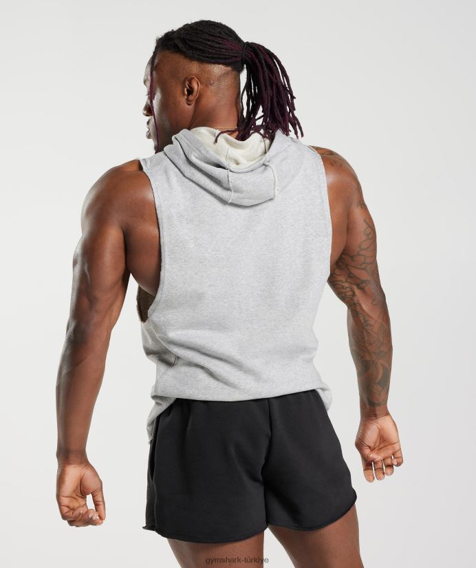 miras bırak kollu kapüşonlu üst erkeklerGymshark açık gri marn 02H048853