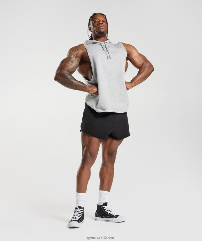miras bırak kollu kapüşonlu üst erkeklerGymshark açık gri marn 02H048853