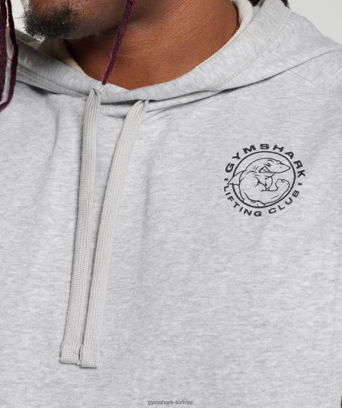 miras bırak kollu kapüşonlu üst erkeklerGymshark açık gri marn 02H048853