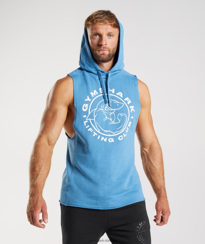miras bırak kollu kapüşonlu üst erkeklerGymshark kıyı mavisi 02H048829