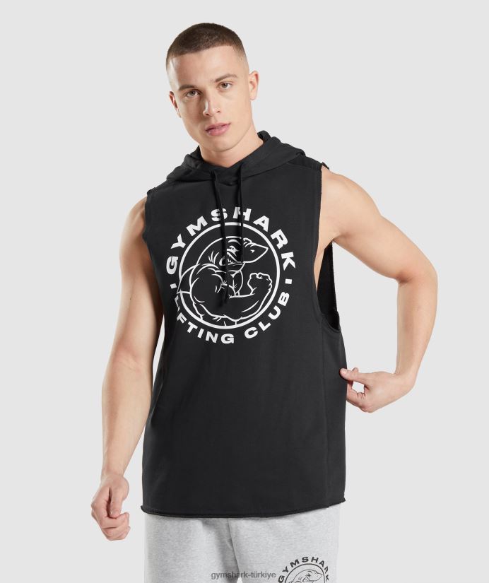 miras bırak kollu kapüşonlu üst erkeklerGymshark siyah 02H048796
