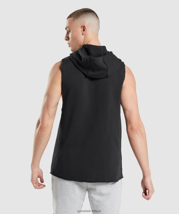 miras bırak kollu kapüşonlu üst erkeklerGymshark siyah 02H048796