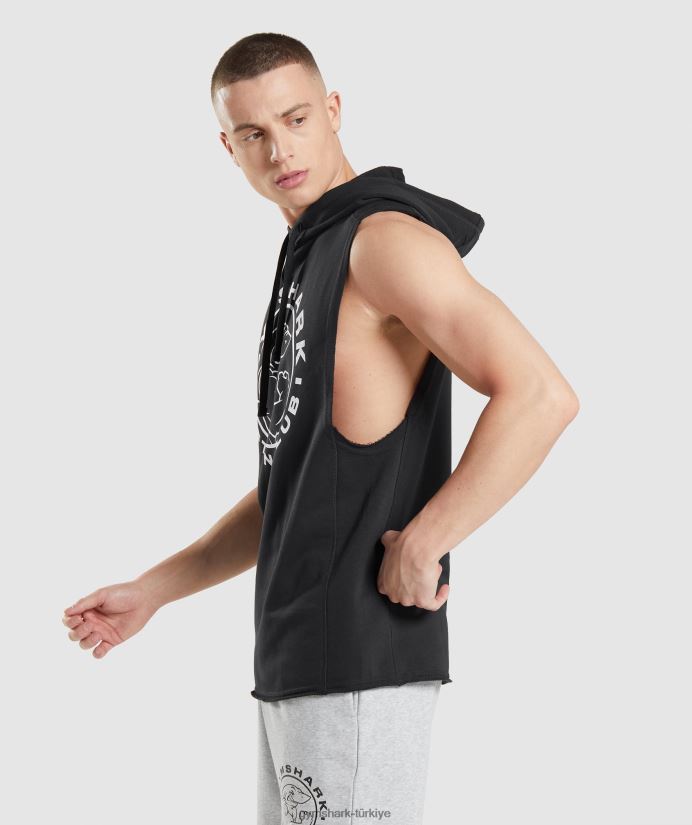 miras bırak kollu kapüşonlu üst erkeklerGymshark siyah 02H048796