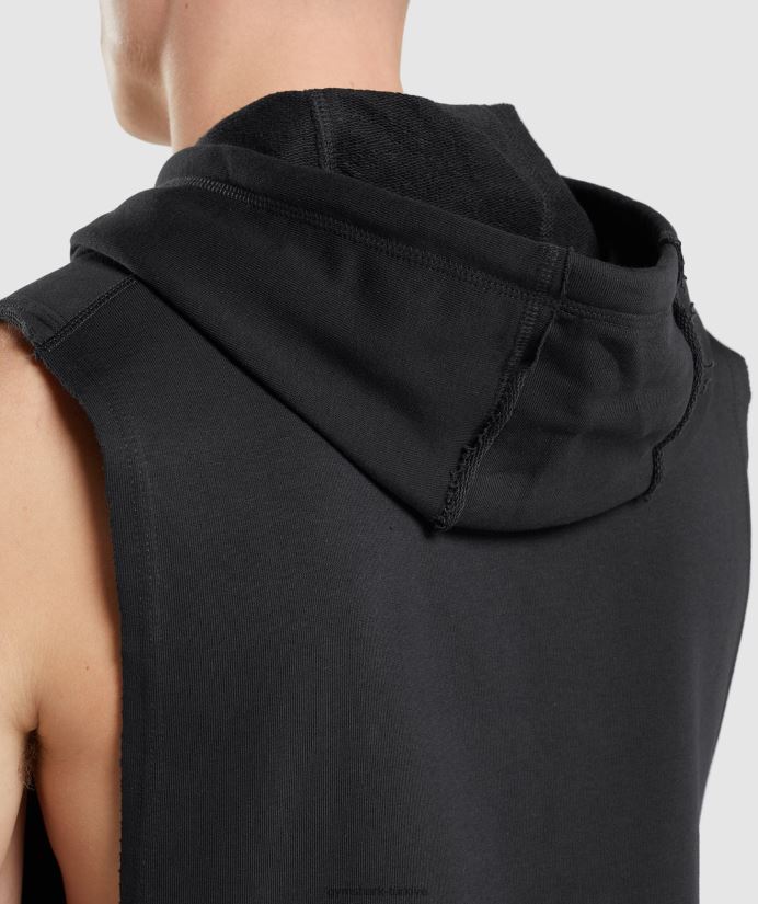 miras bırak kollu kapüşonlu üst erkeklerGymshark siyah 02H048796