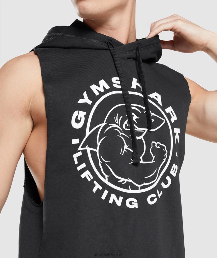 miras bırak kollu kapüşonlu üst erkeklerGymshark siyah 02H048796