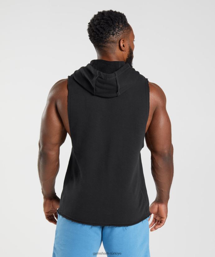 miras bırak kollu kapüşonlu üst erkeklerGymshark siyah 02H048838
