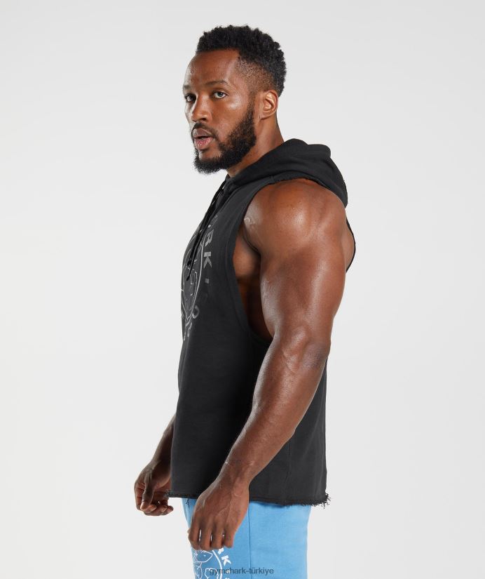 miras bırak kollu kapüşonlu üst erkeklerGymshark siyah 02H048838