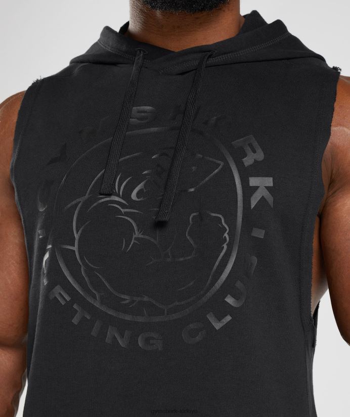 miras bırak kollu kapüşonlu üst erkeklerGymshark siyah 02H048838